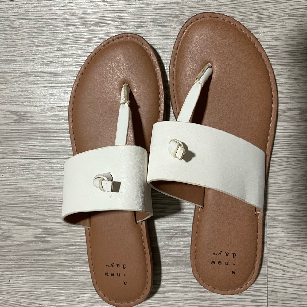 a new day White and Tan Women's Sandals